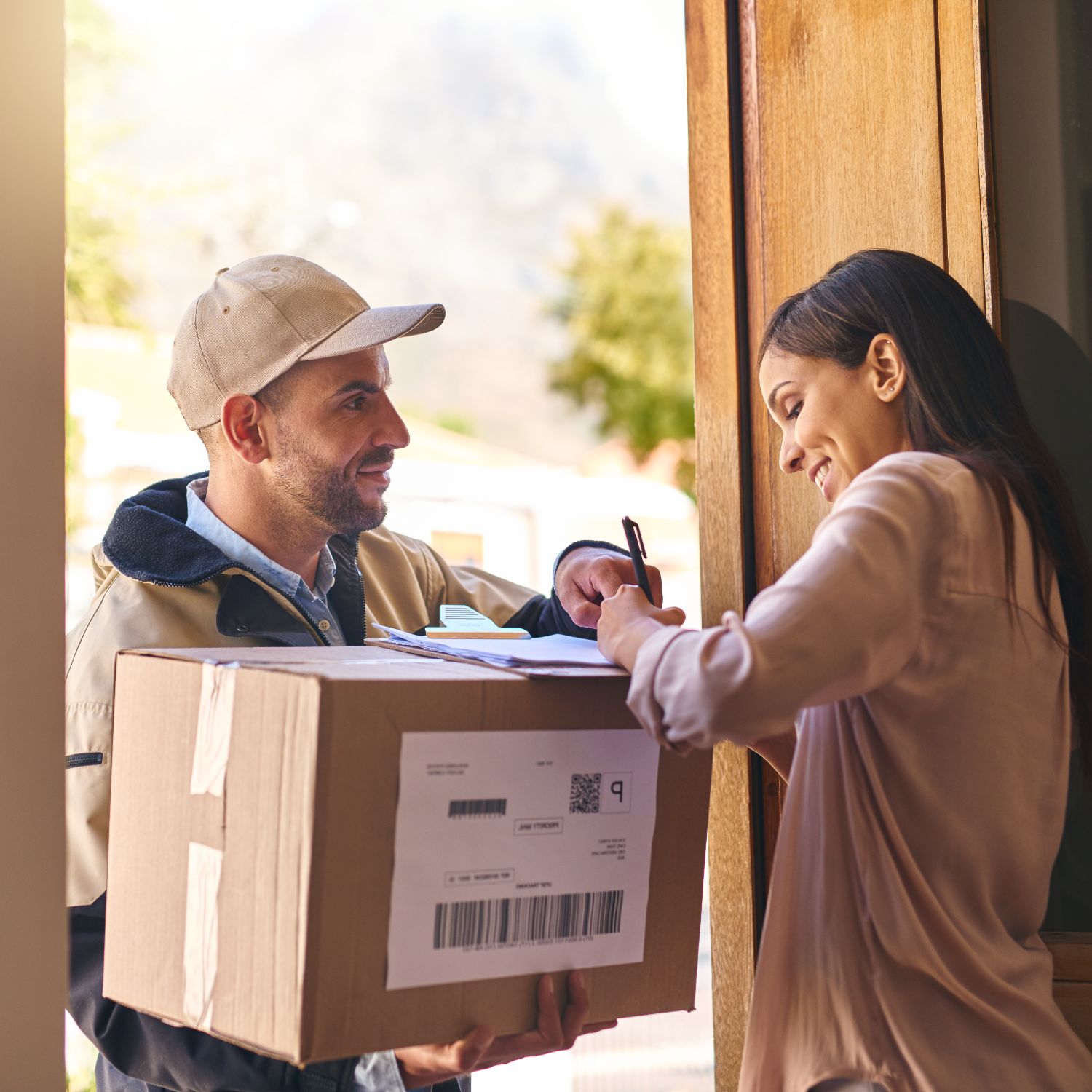 man delivering parcel